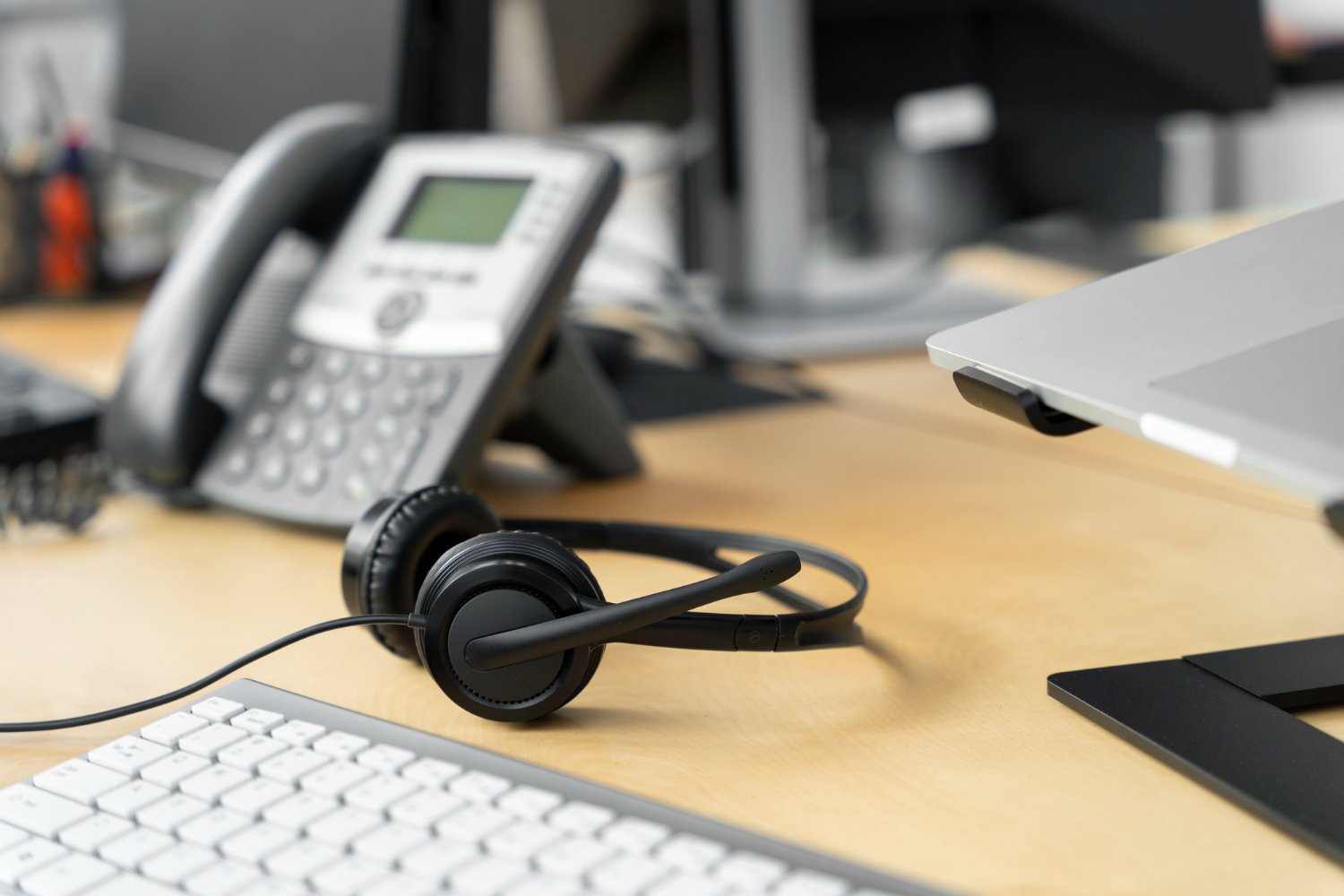 Professional call center team providing customer support